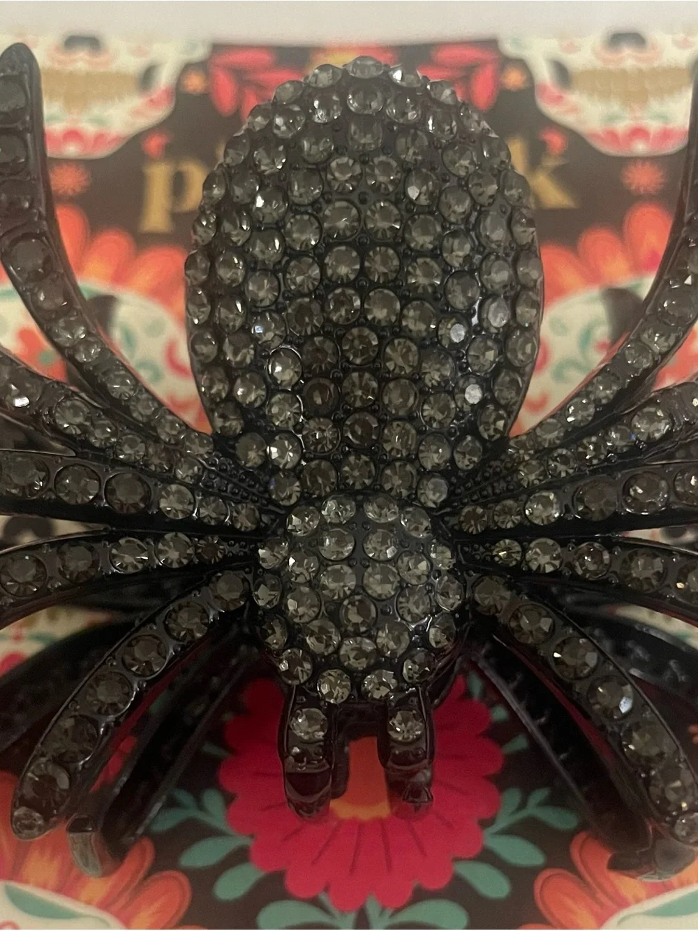Piper K Black Rhinestone Spider Hair Claw Clip Halloween Gothic